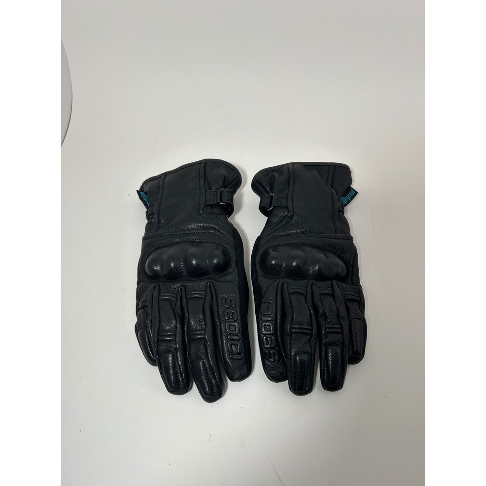 Sedici Ladies Small Black Leather Waterproof Motorcycle Gloves Knuckle Armor